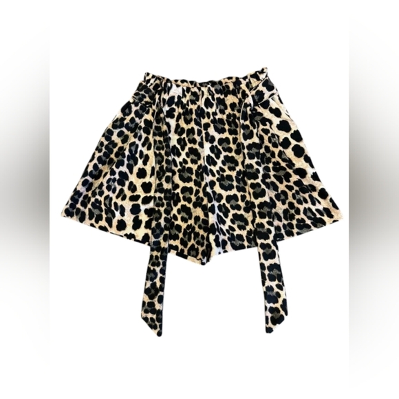 Zara Shorts Paper Bag Waist High Rise Animal Print Size XS - Picture 6 of 9